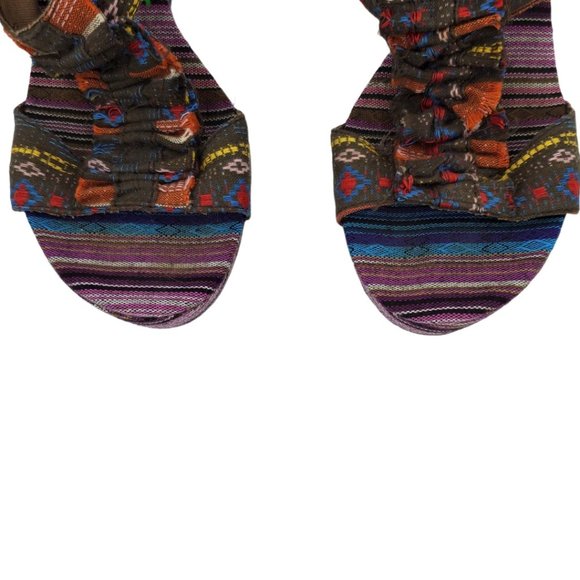 Blowfish Multi Color Canvas Bohemian Wedge Sandals - Picture 7 of 12